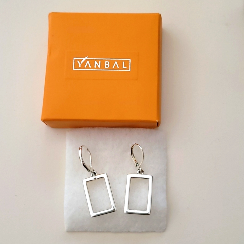 Sterling Silver Rectangular Earring Yanbal Brand - image 1